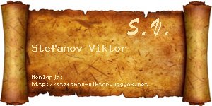 Stefanov Viktor névjegykártya
